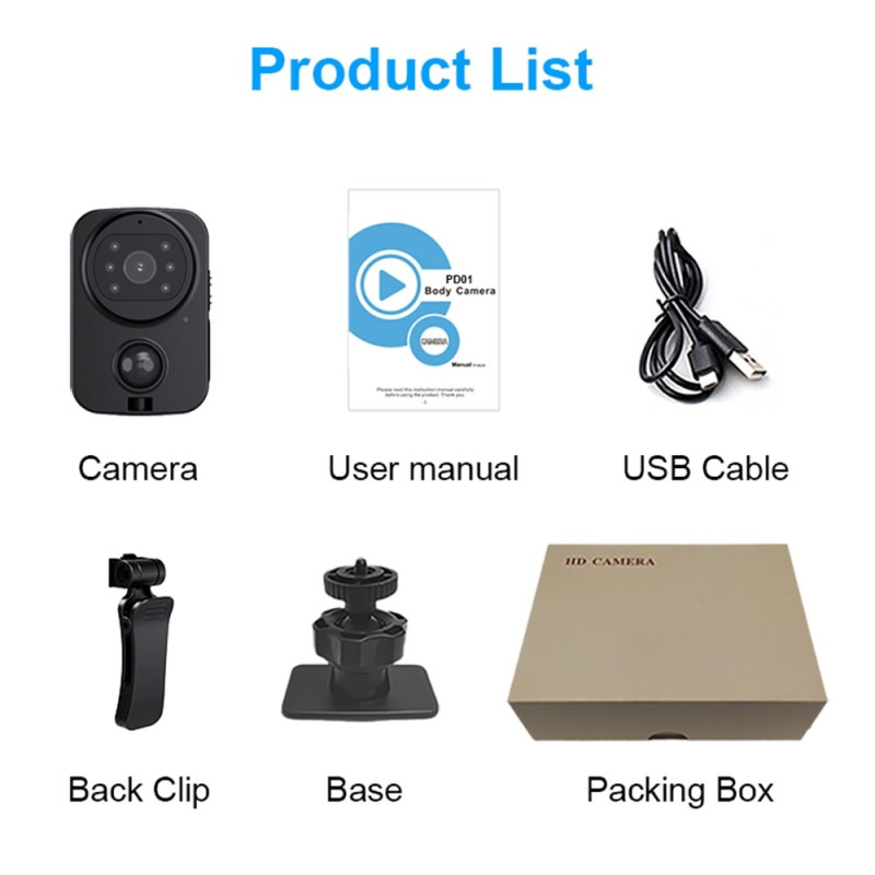 Vedenpitävä HD-kamera PIR-valvontakamera kodin ulkokäyttöön tarkoitettu videonauhuri