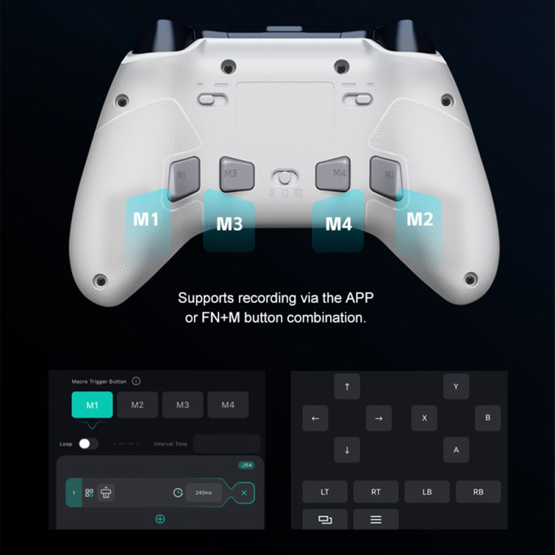 Bluetooth trådløs spillkontroller med mottaker kompatibel med Steam PC Android iOS Nintendo Switch - Rosa