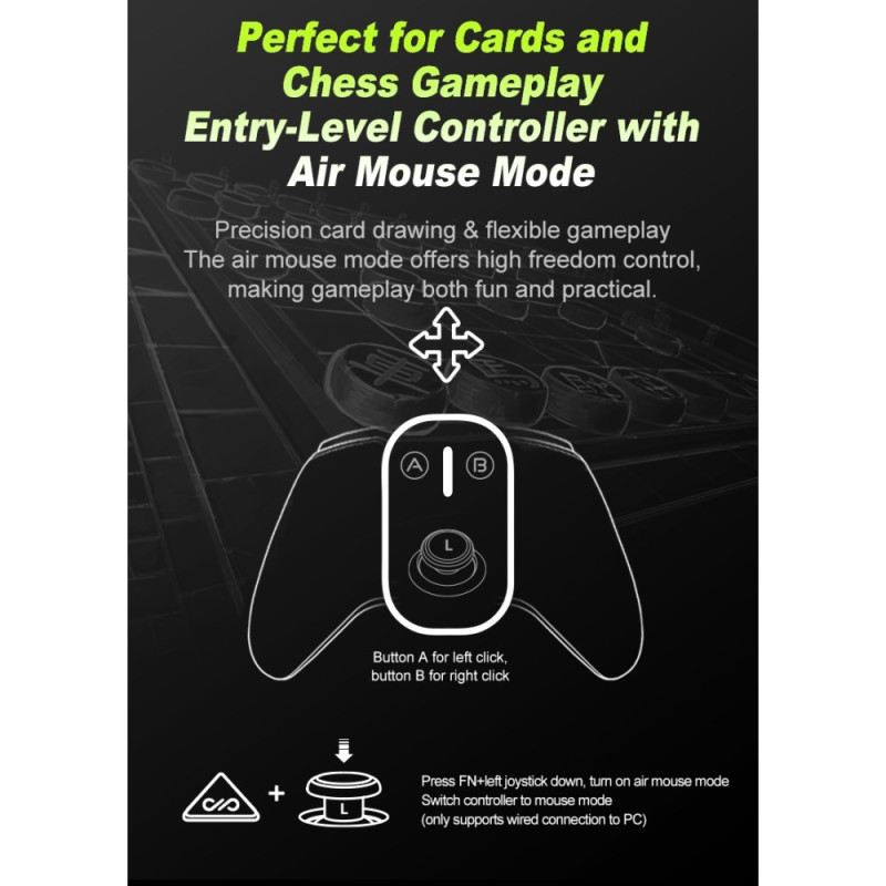 Bluetooth trådløs spilcontroller med modtager Kompatibel med Steam PC Android iOS Nintendo Switch - Sort