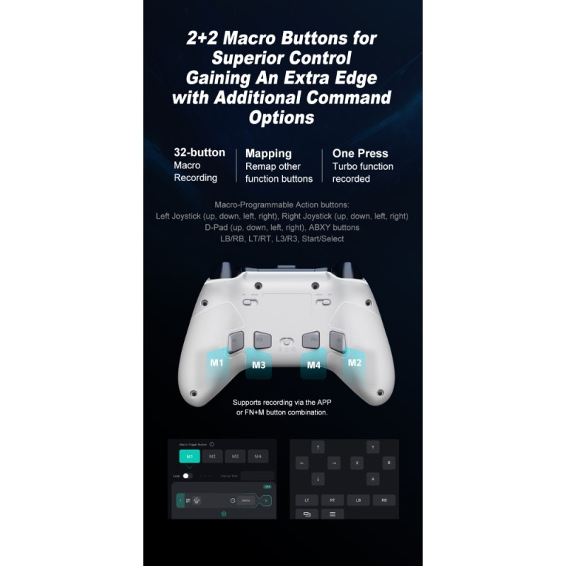 Langaton Bluetooth-peliohjain vastaanottimella Yhteensopiva Steam PC Android iOS Nintendo Switchin kanssa - Vaaleanpunainen