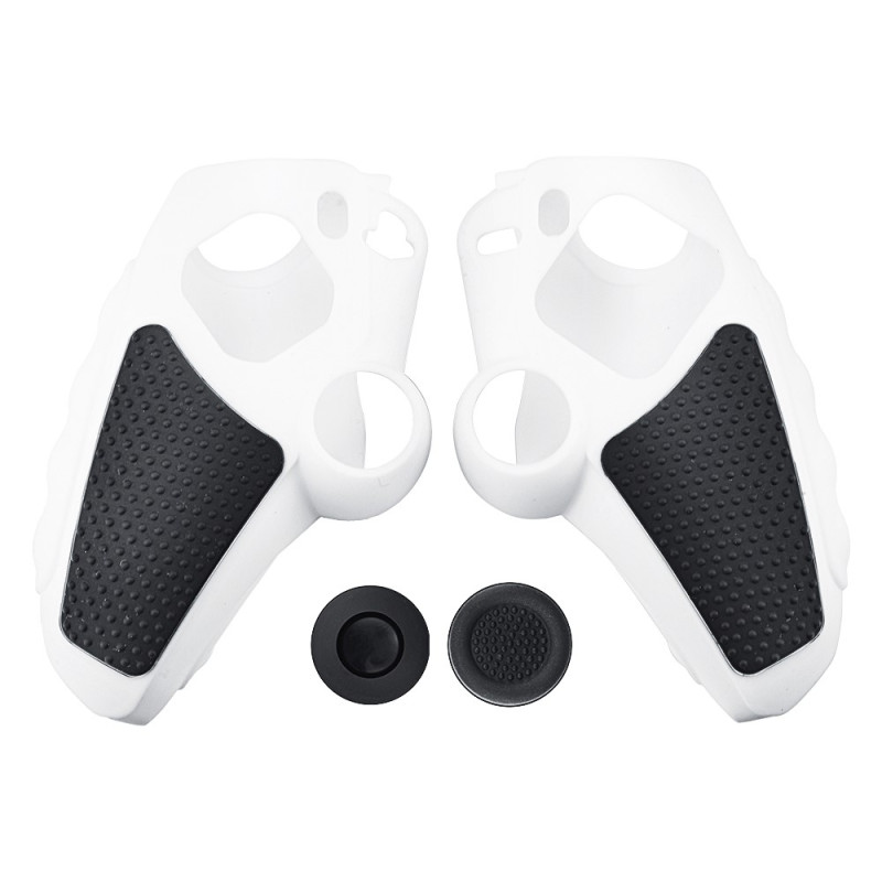 Playstation 5 / PS5 Silikone Skin Cover Case Anti-Slip Protection + Joystick Caps - Hvid