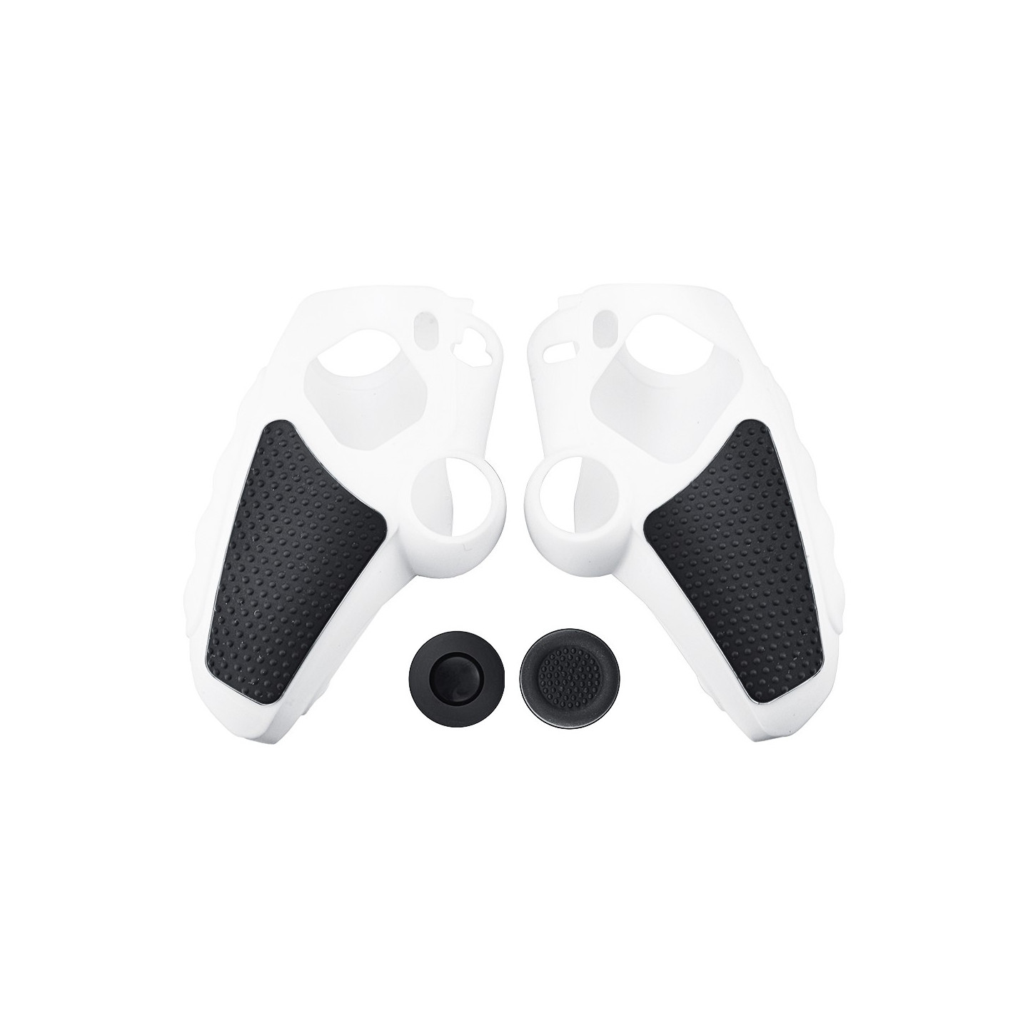 Playstation 5 / PS5 Silikon Hud Deksel Veske Anti-skli beskyttelse + Joystick Caps - Hvit