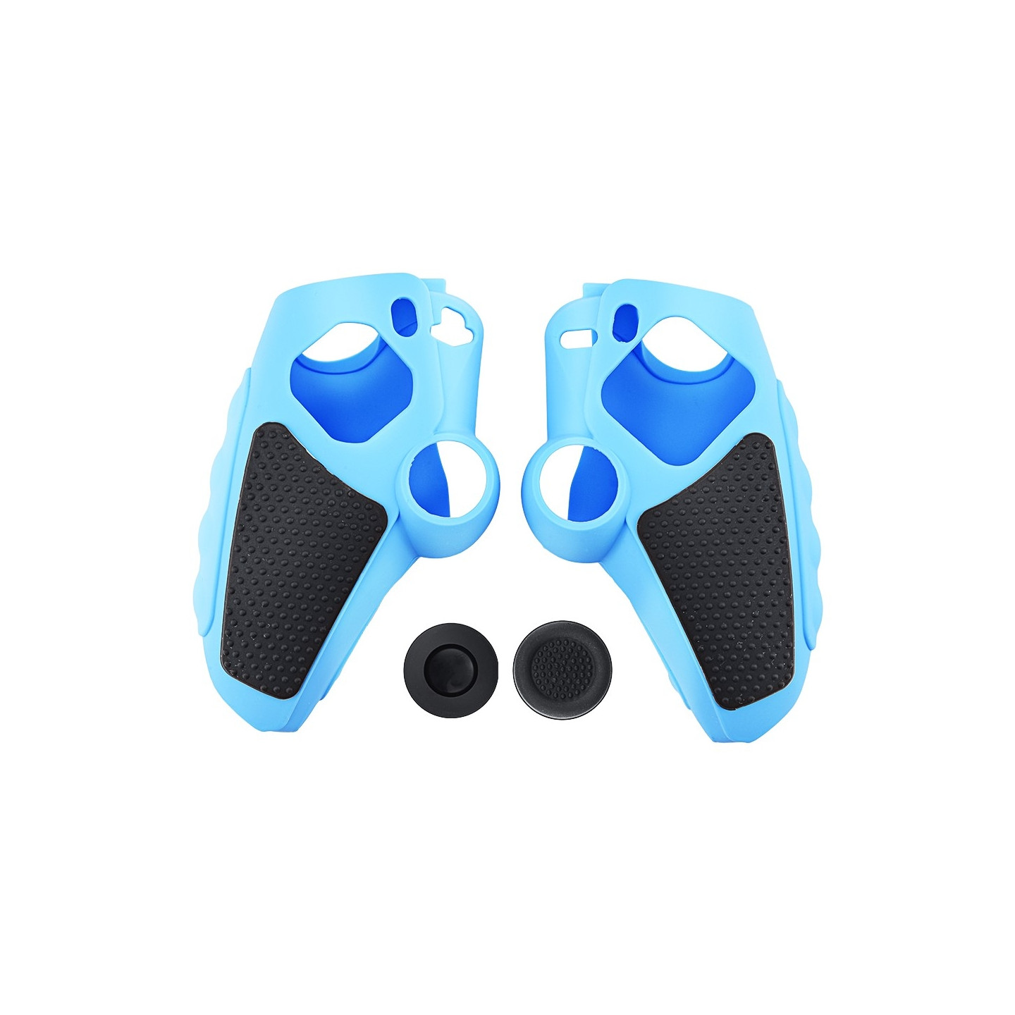 Playstation 5 / PS5 Silikone Skin Cover Case Anti-Slip Protection + Joystick Caps - Blå