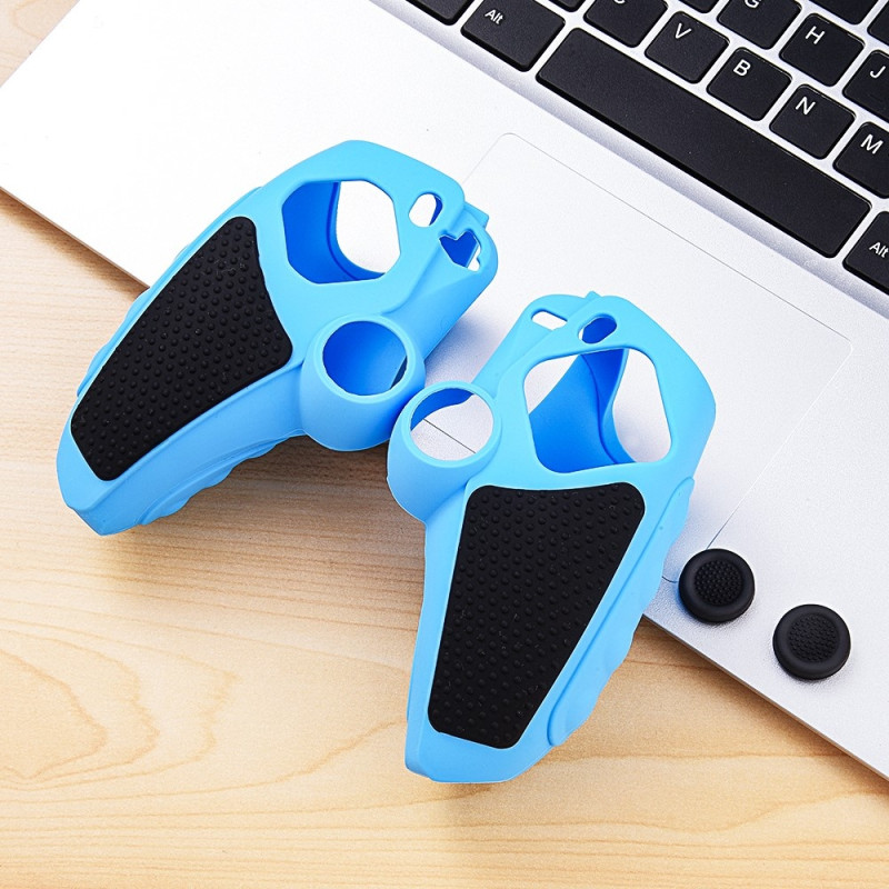 Playstation 5 / PS5 Silikon Skin Skal Fodral Anti-Slip Skydd + Joystick Caps - Vit