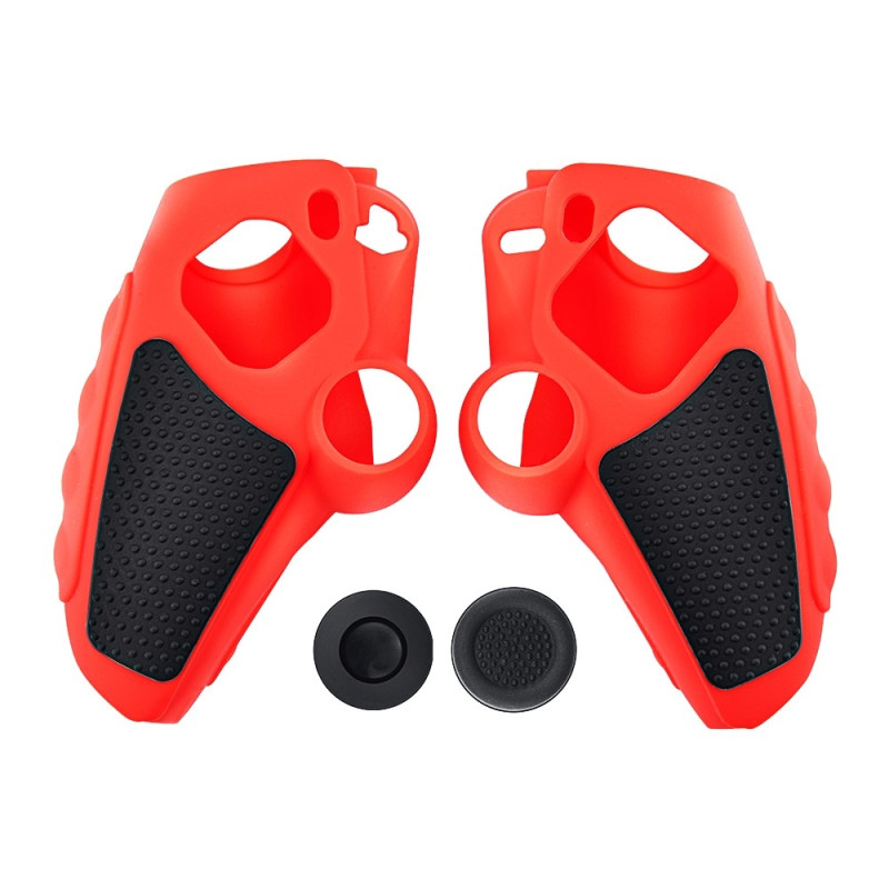 Playstation 5 / PS5 Silicone Skin Cover Case Anti-Slip Protection + Joystick Caps - Red