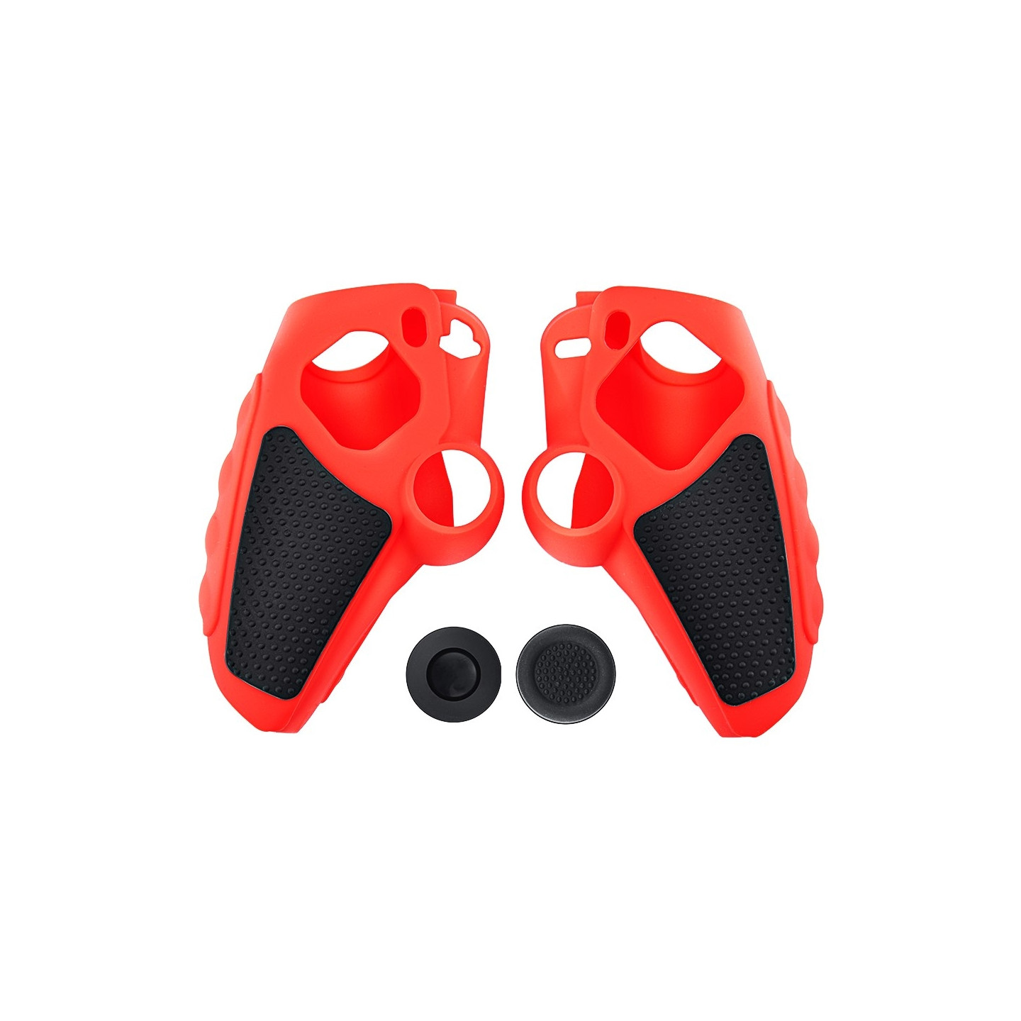 Playstation 5 / PS5 Silikon Skin Skal Fodral Anti-Slip Skydd + Joystick Caps - Röd