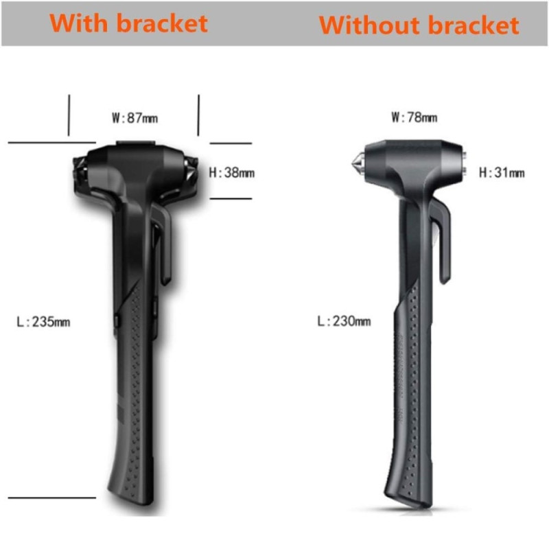 Bilhammare Fönsterbrytare Nödhammare Bälteskniv Långt handtag - svart
