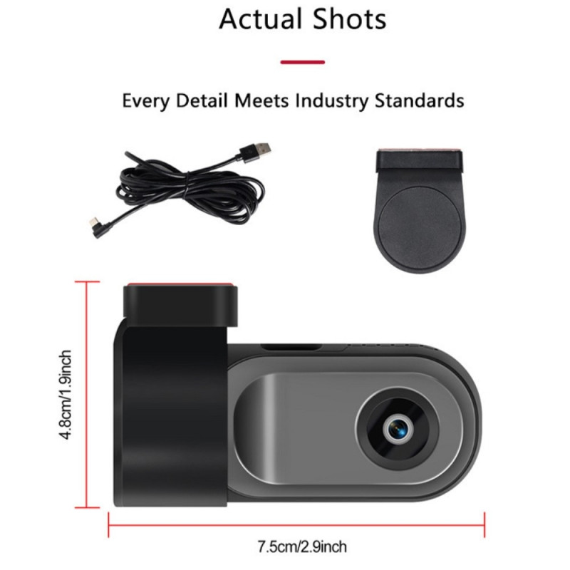 1080P HD Dash Cam 120 graders vidvinkel bil DVR-kamera parkeringsmonitor