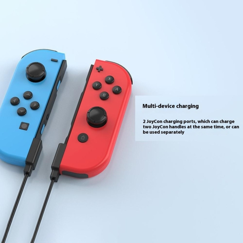 2 i 1 opladningskabel kompatibel med Nintendo Switch Joy-Con 2,5 m forlænget USB-opladerledning