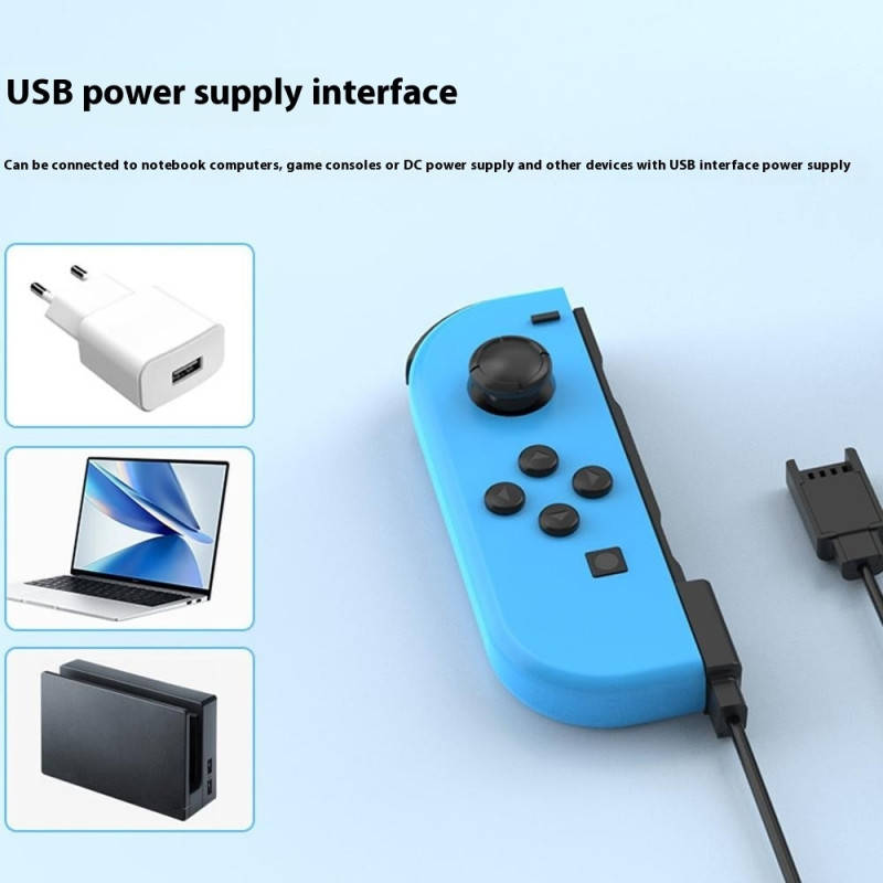 2 i 1 laddningskabel kompatibel med Nintendo Switch Joy-Con 2,5 m förlängd USB-laddarsladd