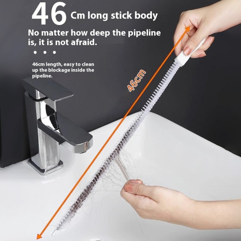 Kitchen Drain Pipe Sink Cleaning Brush Pipe Remove Hair Clear Drain