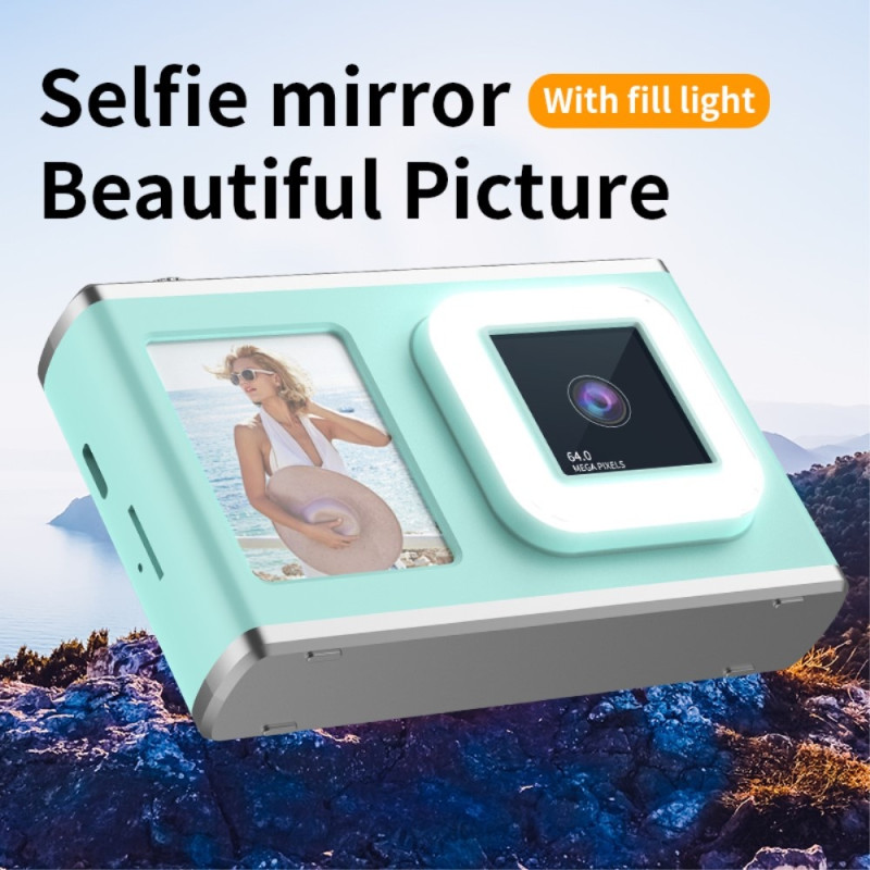 2.4" Screen Dual Lens Video Recording CCD Digital Camera with 32GB Card + Reader - Black