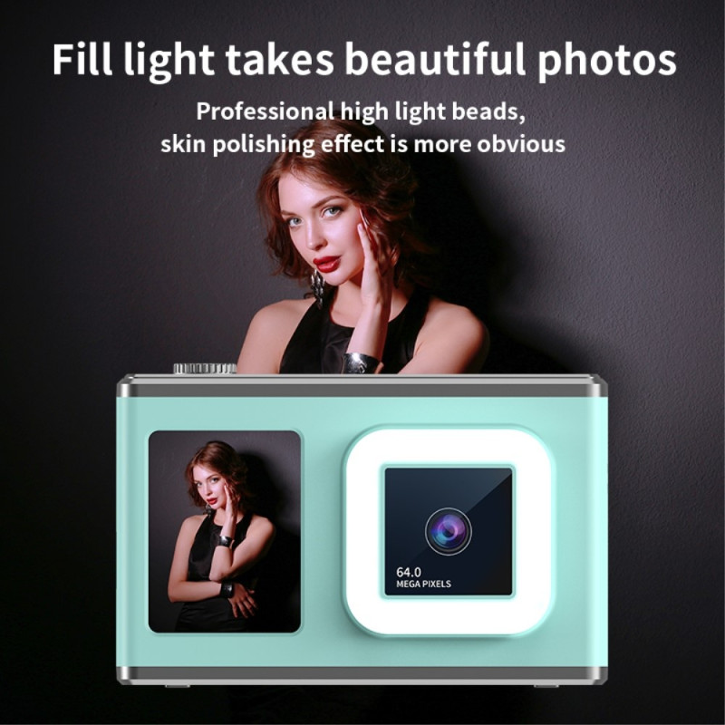 2.4" Screen Dual Lens Video Recording CCD Digital Camera with 32GB Card + Reader - Black