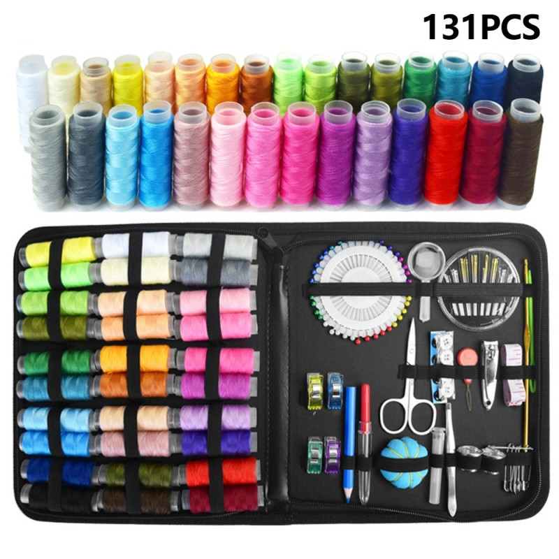 131 pcs Sewing Accessories Sewing DIY Embroidery Needlework Needle Thread Scissors Set