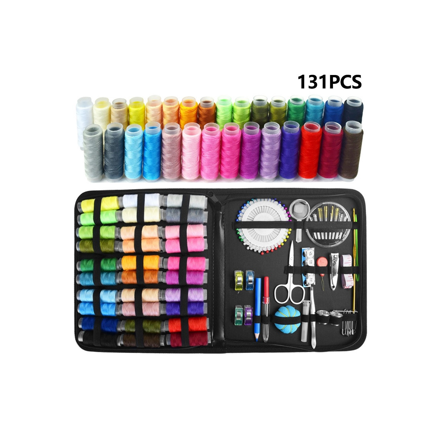 131 pcs Sewing Accessories Sewing DIY Embroidery Needlework Needle Thread Scissors Set