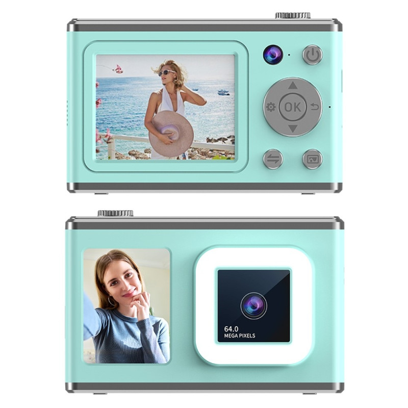 2,4" Skärm Dual Lens Videoinspelning CCD Digitalkamera med 32GB kort + Läsare