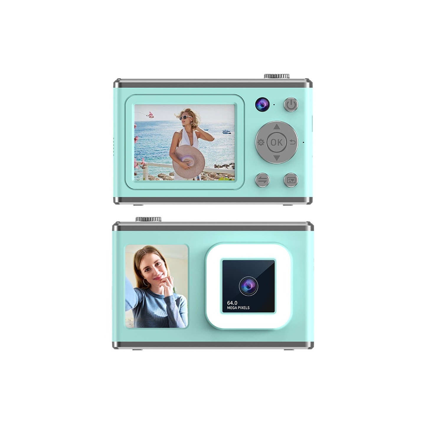 2.4" Screen Dual Lens Video Recording CCD Digital Camera with 32GB Card + Reader