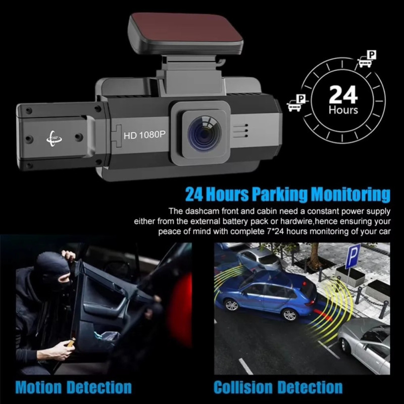 Front and Rear Recording Dash Cam 1080P HD Night Vision Car Camera Recorder
