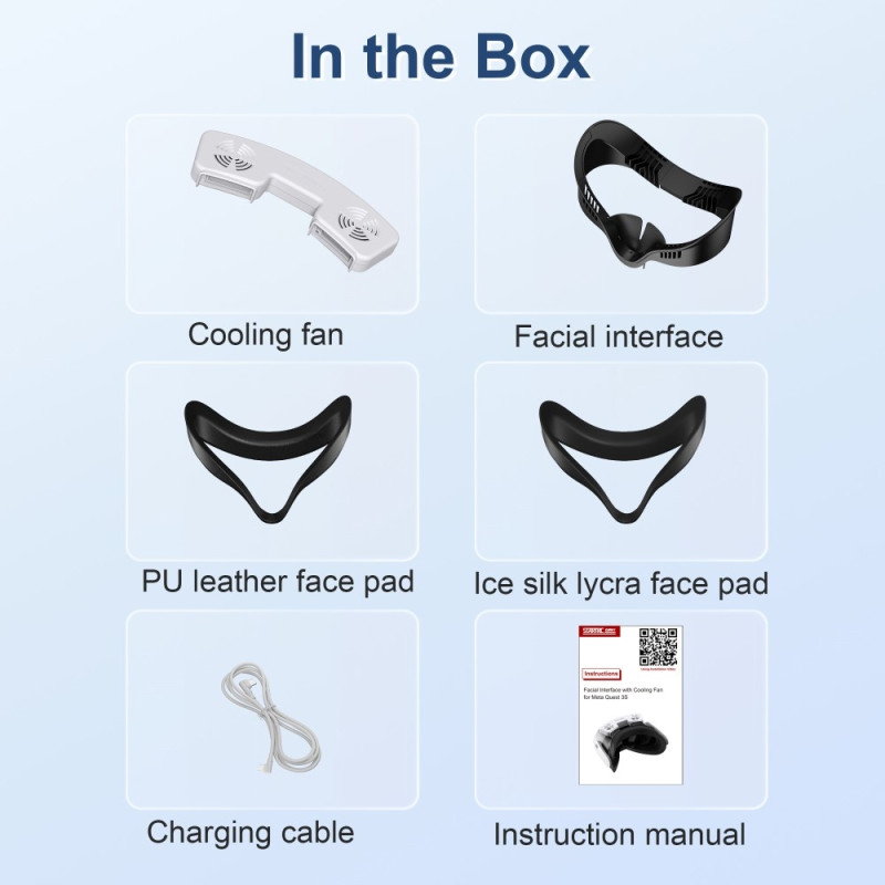 For Meta Quest 3S VR-kasvonaamio Magneettinen jäähdytystuulettimen vaahtomuovityyny, hengittävä kasvosuoja
