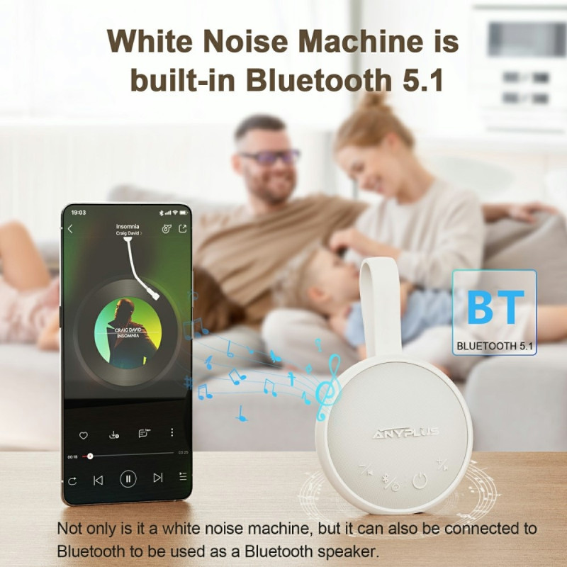 White Noise Machine Bluetooth-högtalare Baby Barn Vuxen Sleep Aid Ljud Maskin