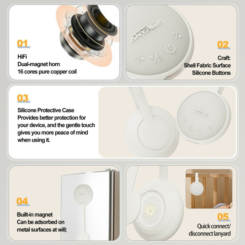 White Noise Machine Bluetooth-högtalare Baby Barn Vuxen Sleep Aid Ljud Maskin