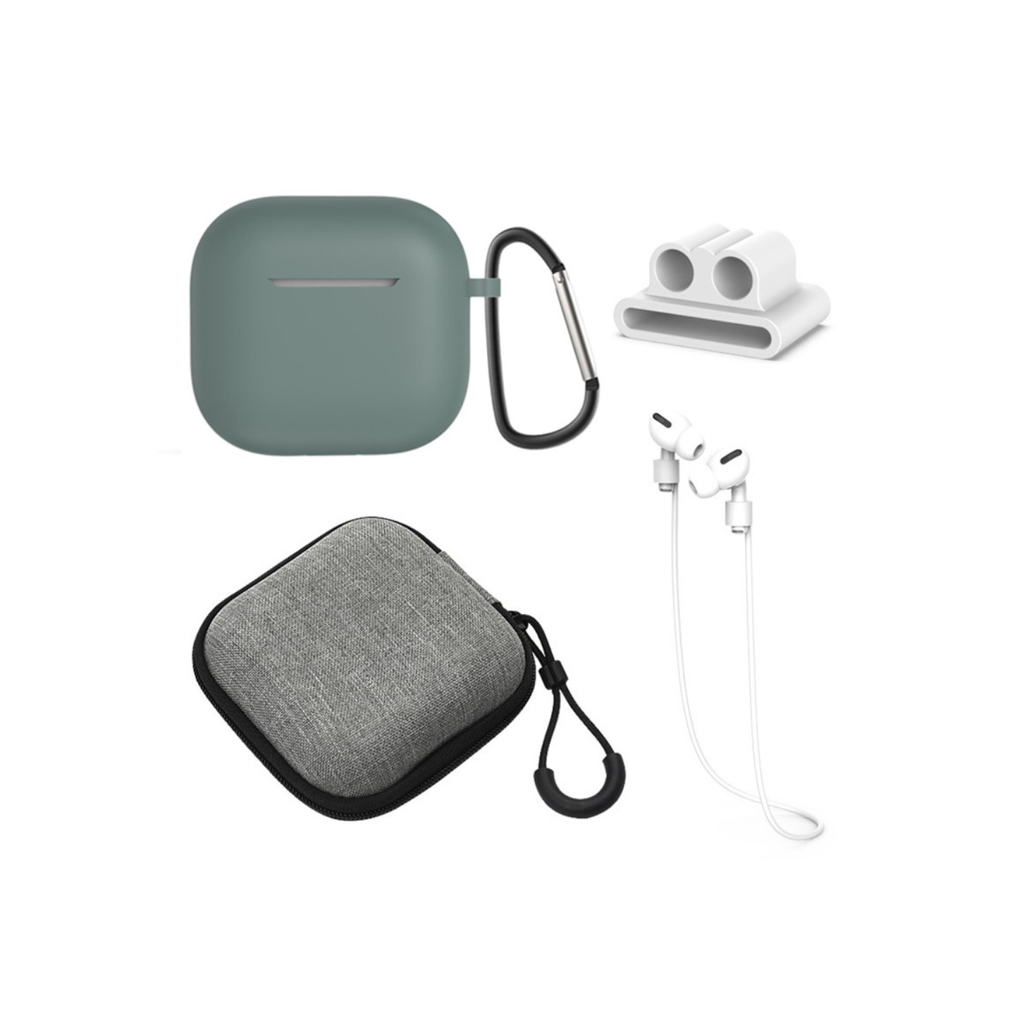 Til AirPods 4 5 stk Tilbehør Etui Opbevaringsboks Halsrem Hovedtelefonholder Nøglering