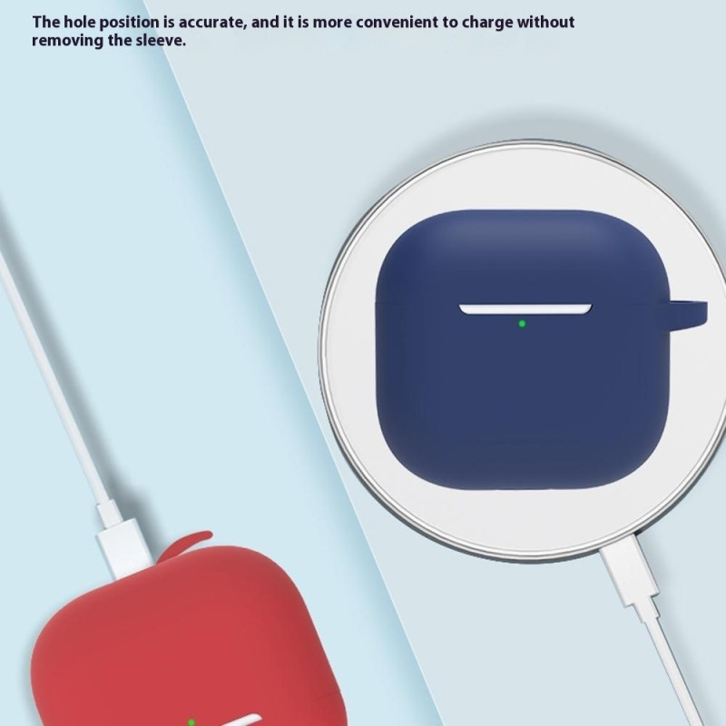 För AirPods 4  6 i 1 Tillbehör Fodral Rem Hållare Öronkrokar Nackrem Nyckelring - Rose