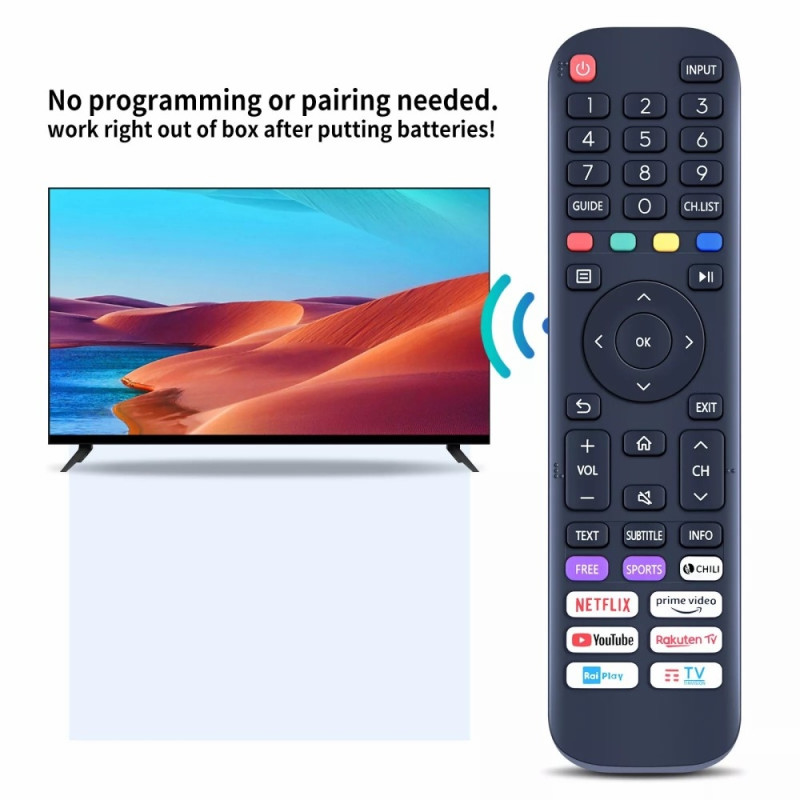 Fjernbetjeningserstatning til EN2AI30H til Hisense Smart Tv