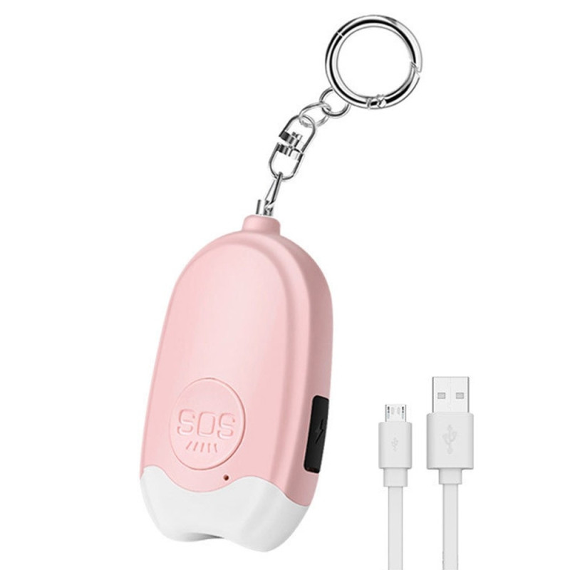 Personlig alarm lommelykt Bærbar selvforsvar 130dB høyt advarsel nøkkelring