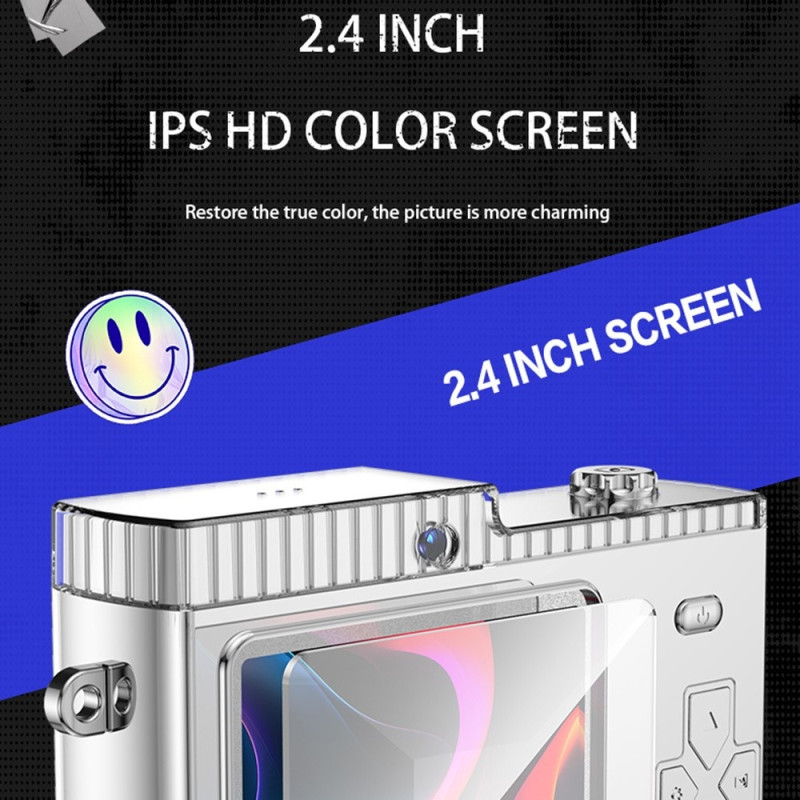 2,4" HD Dual Lens Digitaalinen CCD-kamera Videotallennus 8X zoom -kamera sis. 32 Gt:n muistikortin