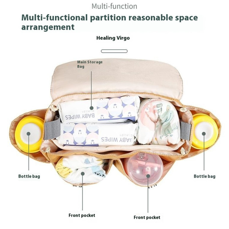 Vedenpitävä nailoninen rattaiden ripustuslaukku Vauvan vaippamaitopullon säilytyspussi