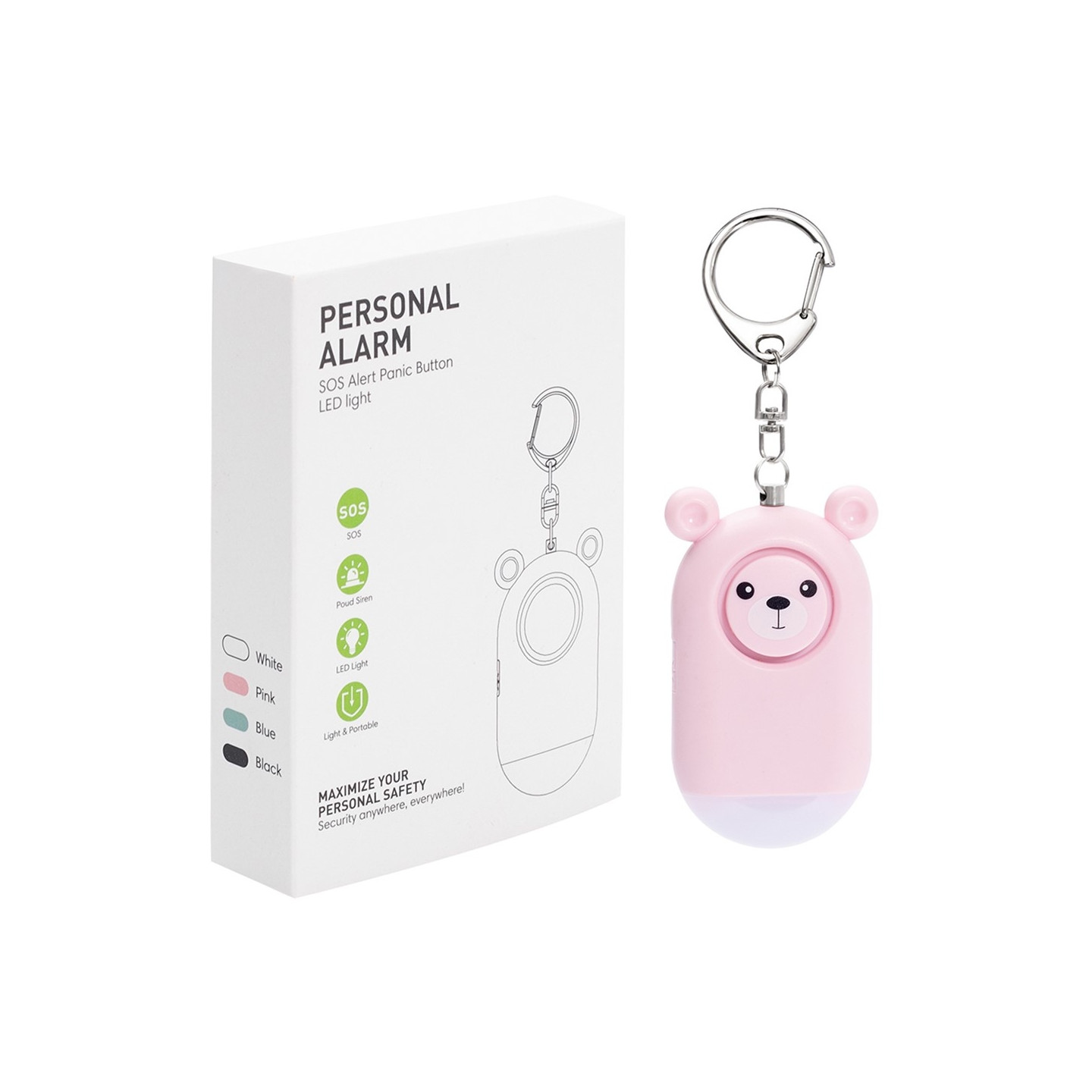 Emergency Alarm Assault Protection Portable Self Defense Loud Personal Security Alarm - Pink