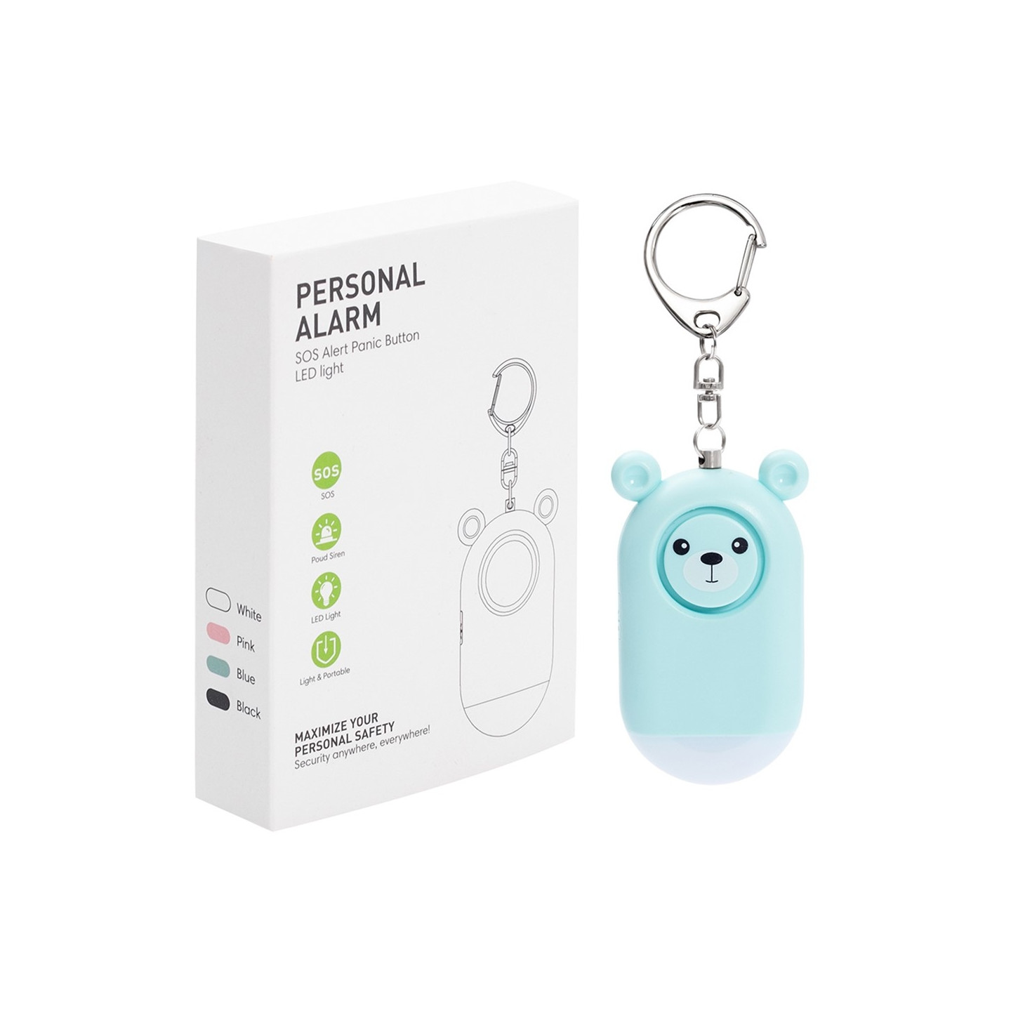 Emergency Alarm Assault Protection Portable Self Defense Loud Personal Security Alarm - Blue