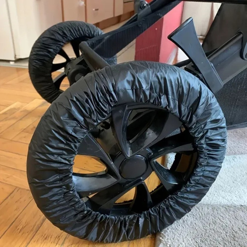 2 pcs Protection Wheel Pram Oxford fabric against dirt size L for 25-36cm front wheel