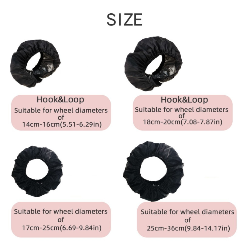 2 st Skydd Hjul Barnvagn Oxford-tyg mot smuts storlek S för 14-16cm framhjul