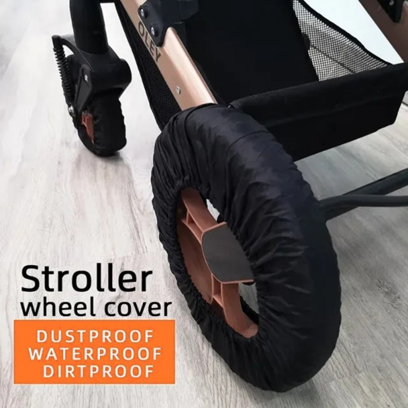 2 pcs Protection Wheel Pram Oxford fabric against dirt size S for 18-20 cm front wheel