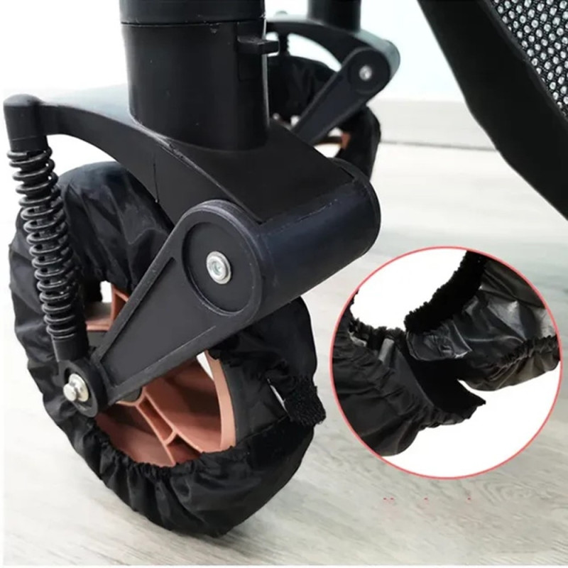 2 pcs Protection Wheel Pram Oxford fabric against dirt size S for 18-20 cm front wheel