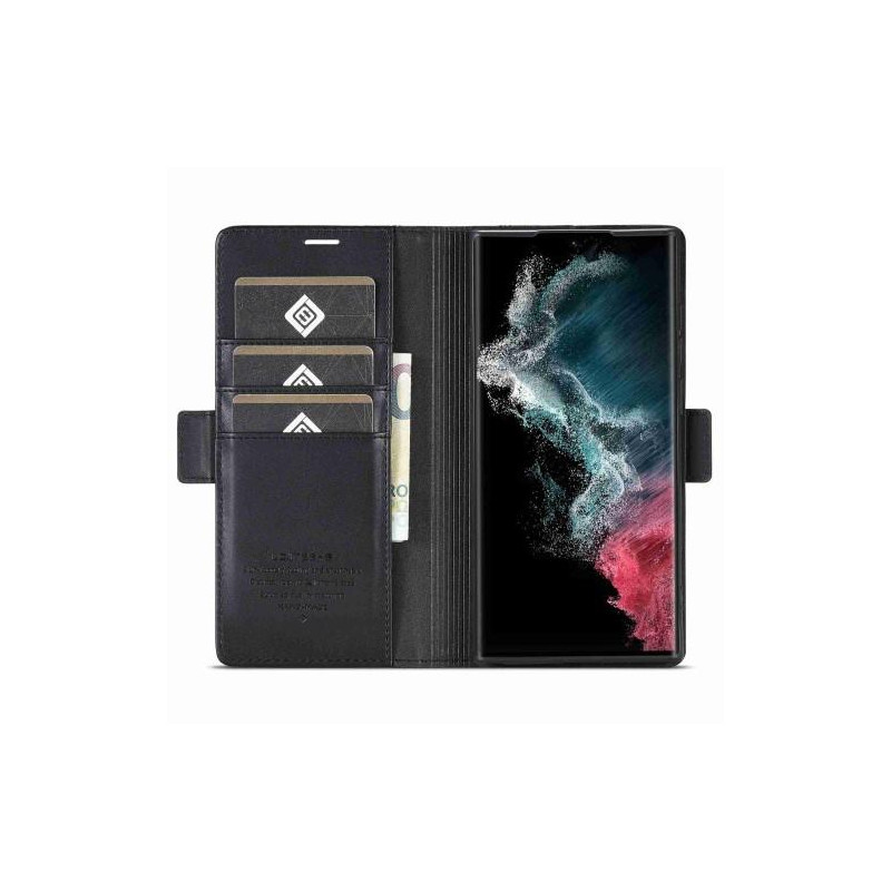 LC.IMEEKE Wallet Case for Samsung Galaxy S23 Ultra - Black