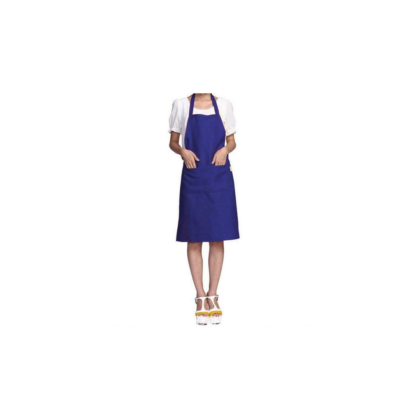 Home Kitchen Simple Stylish Clean Color Apron - Blue