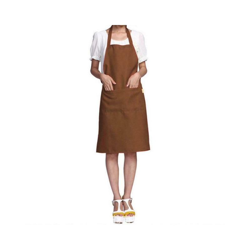 Home Kitchen Simple Stylish Clean Color Apron - Brown