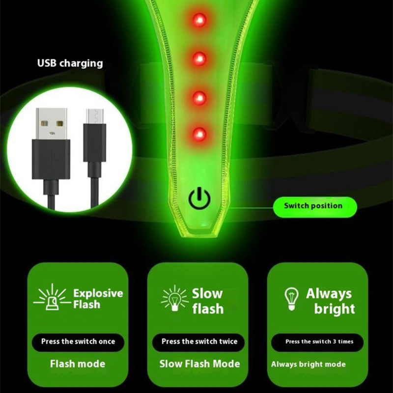 Rechargeable Reflective Vest with 3 Modes LED Light for Outdoor Night Running Walking
