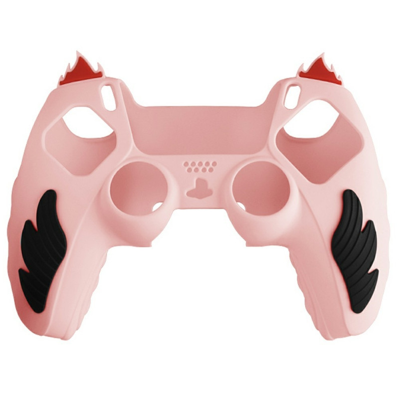 Playstation 5 / PS5 Silicone Skin Cover Case Anti-Slip Protection Flame Design - Pink