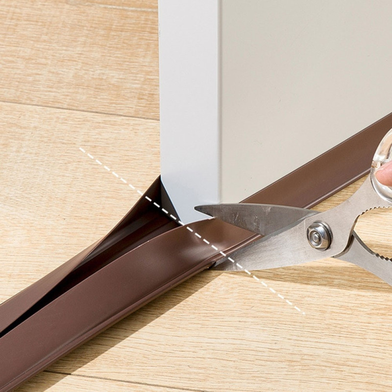 Lydisolering Dørtettningslist PVC Dørspor Gap Filler med selvklebende tape