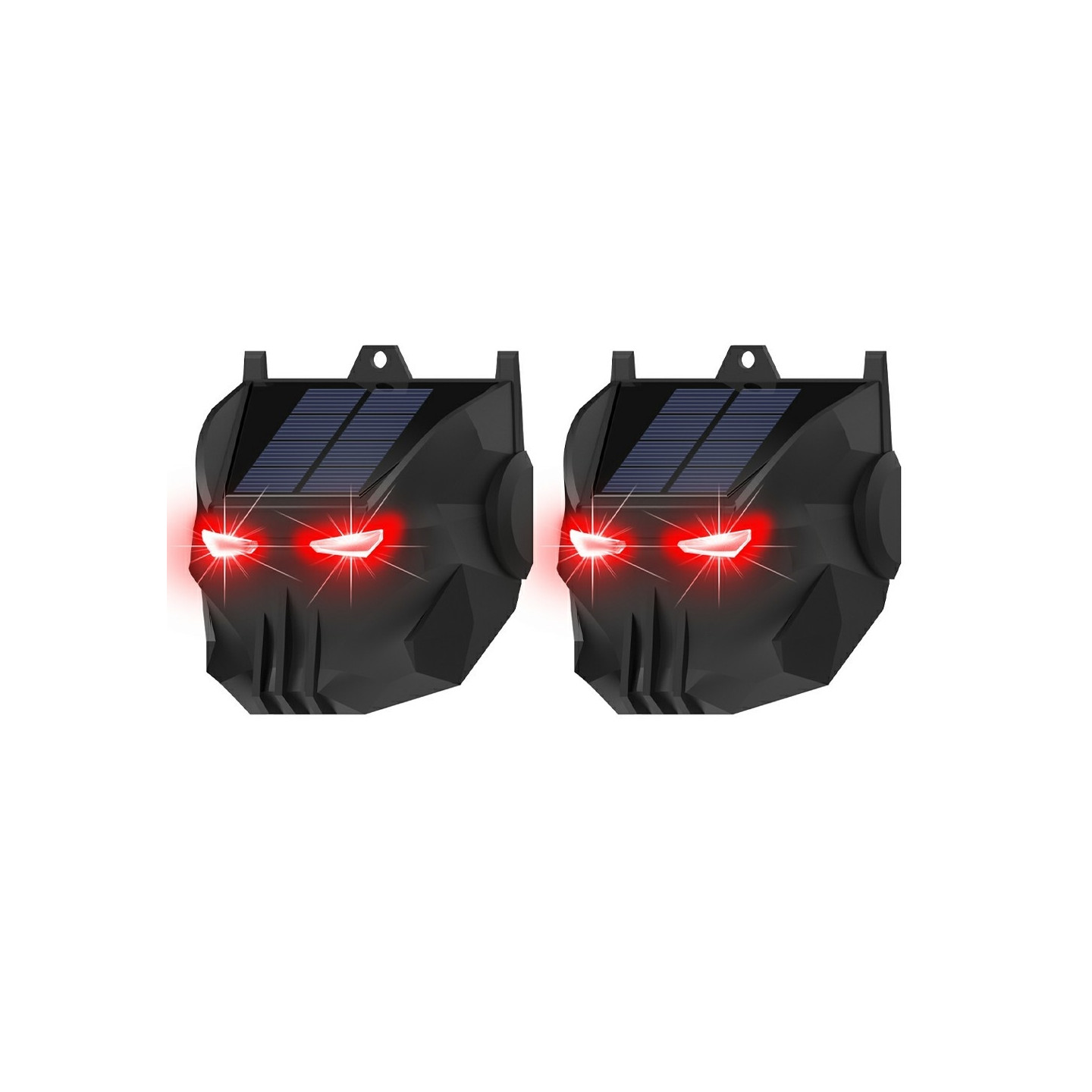 2 pcs solar powered animal repellent lamp Red LED flashing predator deterrent light