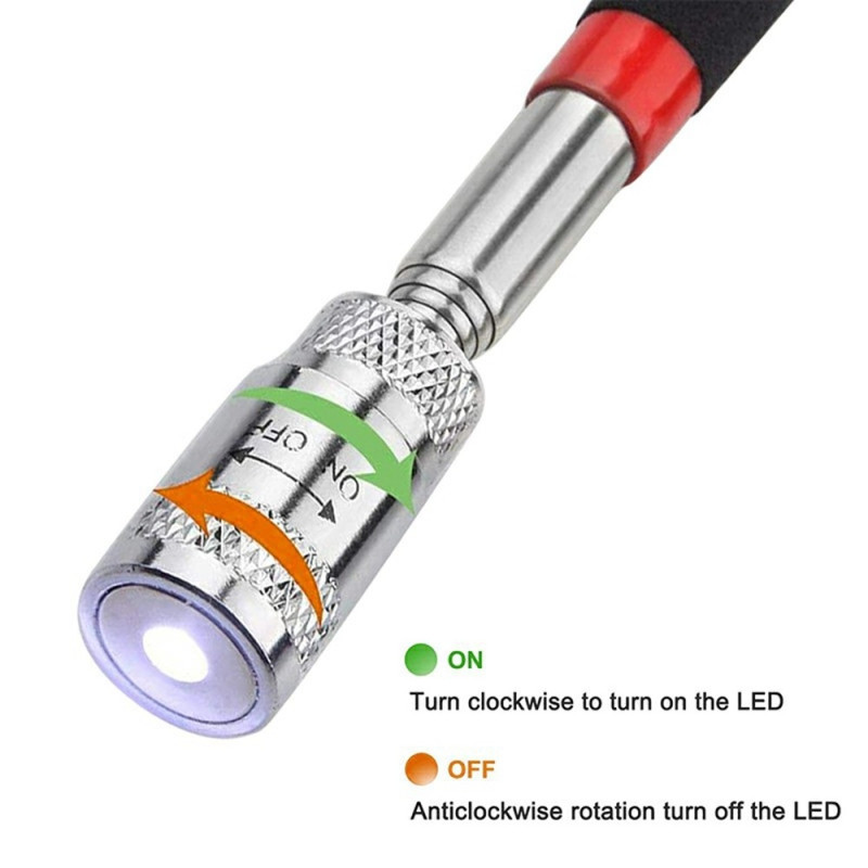 LED-magneettinen rautapoimintatyökalu Teleskooppinen jatkotanko valolla