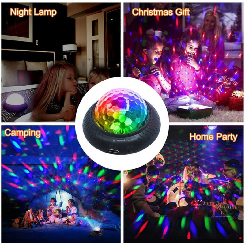 Disco Ball Light scenbelysning RGB Rotating Atmosphere Party Lamp