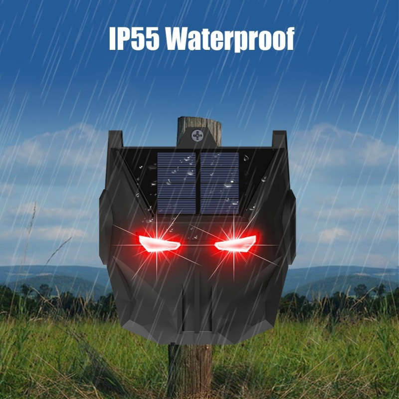 2 kpl aurinkovoimalla toimiva eläinkarkottava lamppu Punainen LED-vilkkuva petoeläinten karkotusvalo