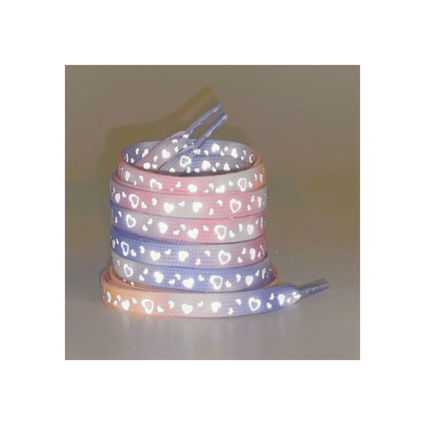 140 cm reflective shoelaces for sneakers Canvas shoes Basketball shoes etc - Purple Pink Heart