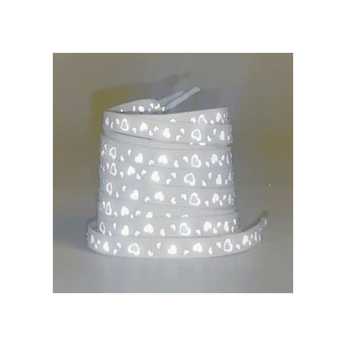 140 cm reflective shoelaces for sneakers Canvas shoes Basketball shoes etc - White Heart