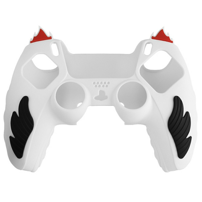 Playstation 5 / PS5 Silicone Skin Cover Case Anti-Slip Protection Flame Design - White